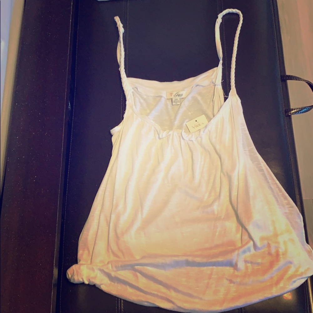 NWT Guess White tank, just Long straps
